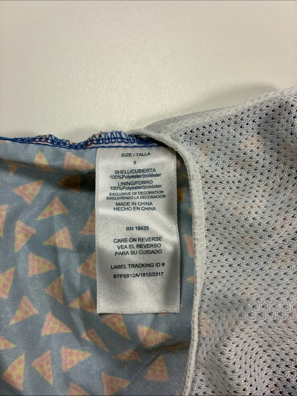 Aeropostale Blue Swim Trunks with Orange Pizza Print, size 5